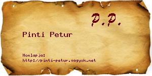 Pinti Petur névjegykártya